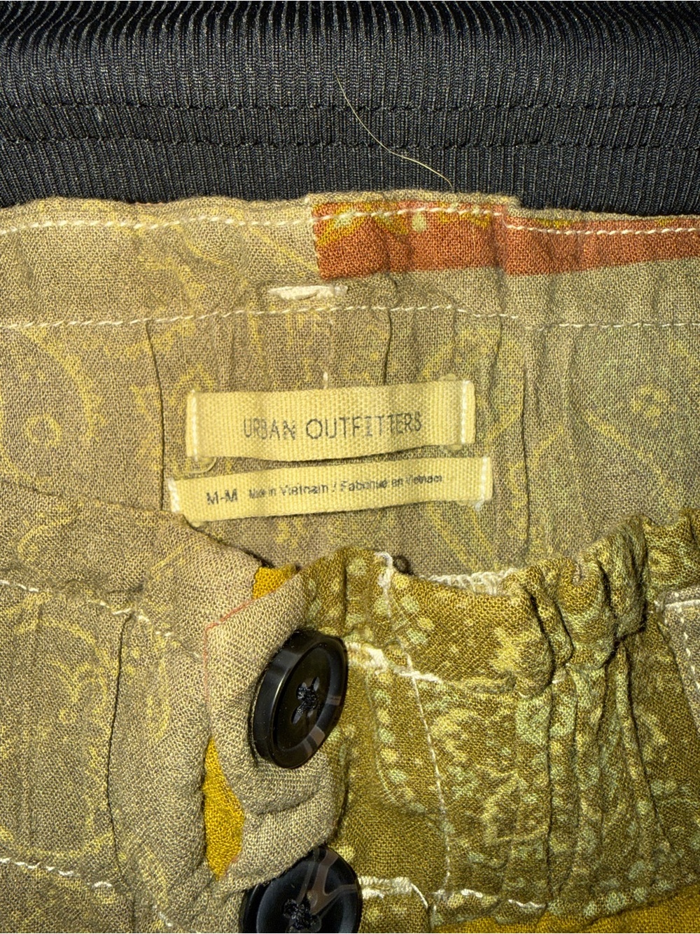 Urban Outfitters Olive Green Patch Work Buttoned Waistband Joggers - Picture 4 of 4